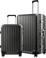 LUGGEX Hard Shell Carry On Luggage with Aluminum Frame - 100% PC No Zipper Suitcase - 4 Metal Corner Hassle-Free Travel (Hard Case Suitcase)
